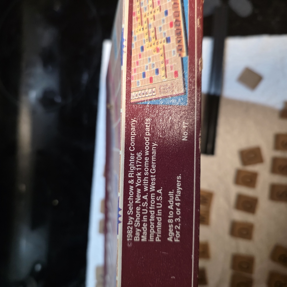 Scrabble Crossword Game - Brown Tile Set with Beige Board - Picture 6 of 8